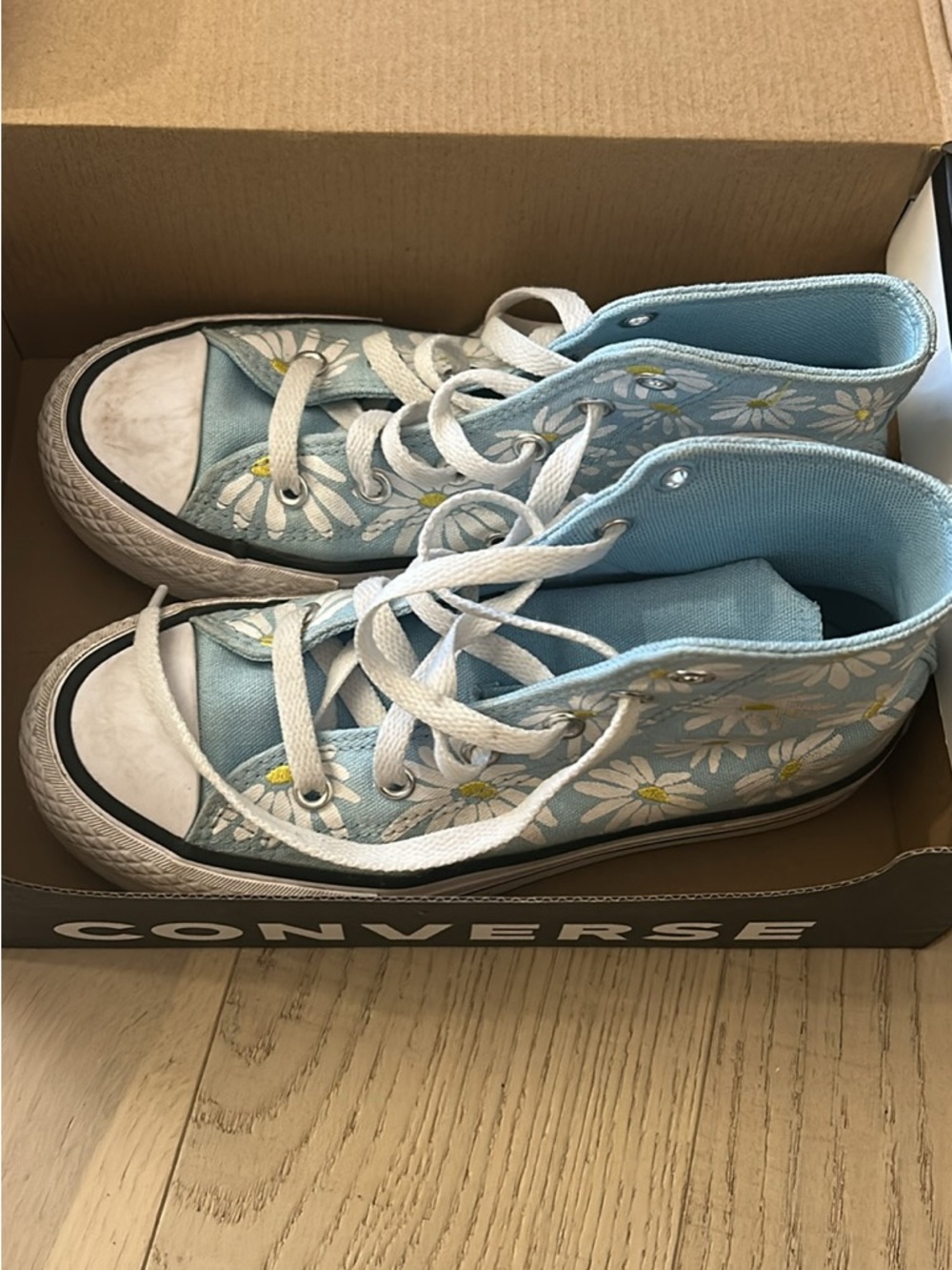 Converse Kids Light Blue Daisy High-Top Sneakers